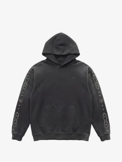 Htc Los Angeles Moustache studded distressed hoodie