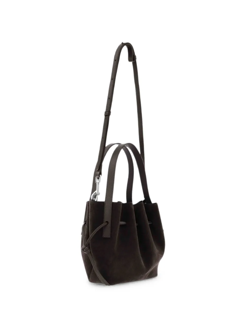 Yuzefi Scallop suède mini-shopper Bruin