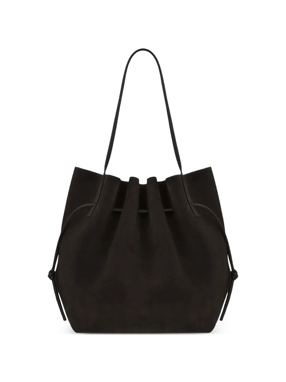 Yuzefi Scallop draped suede shoulder bag - Marrone