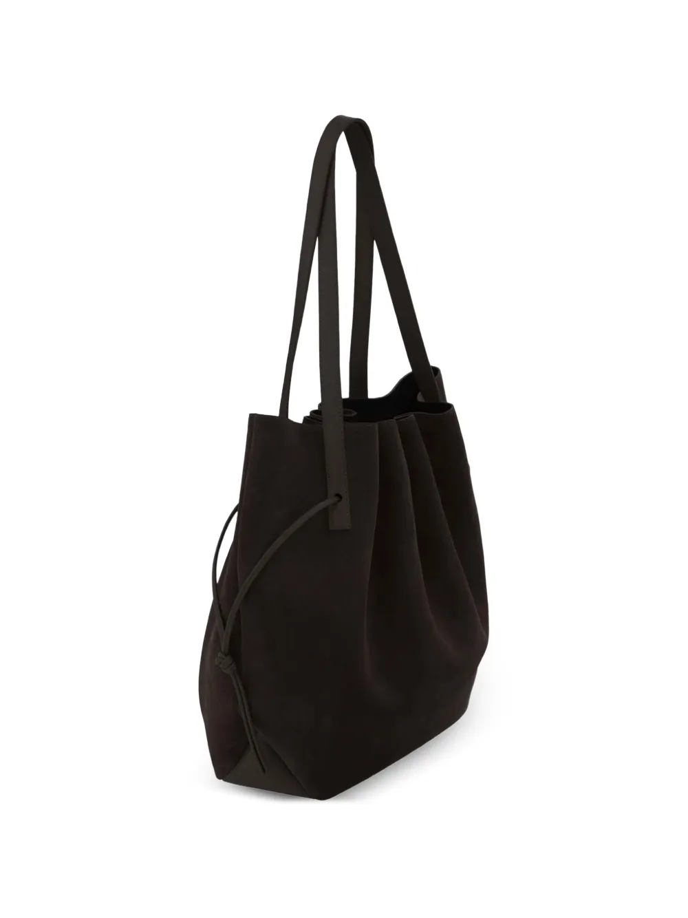 Yuzefi Scallop draped suede shoulder bag - Marrone