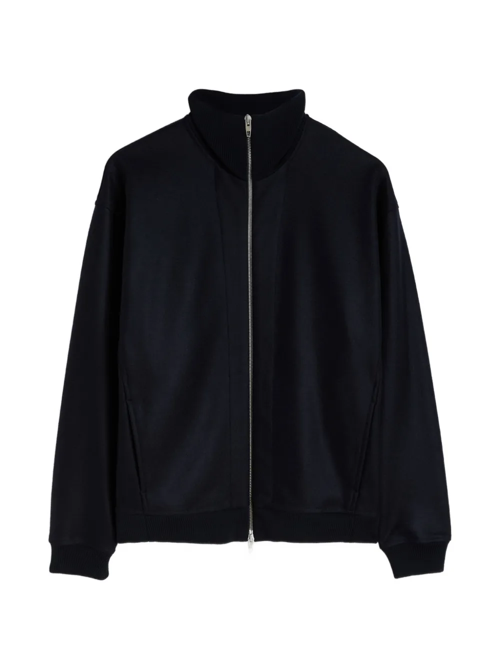 Jil Sander Wollen jack met trechterhals Blauw