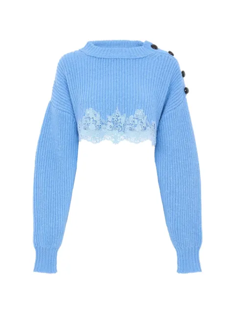 Chloé lace-trim button-shoulder sweater