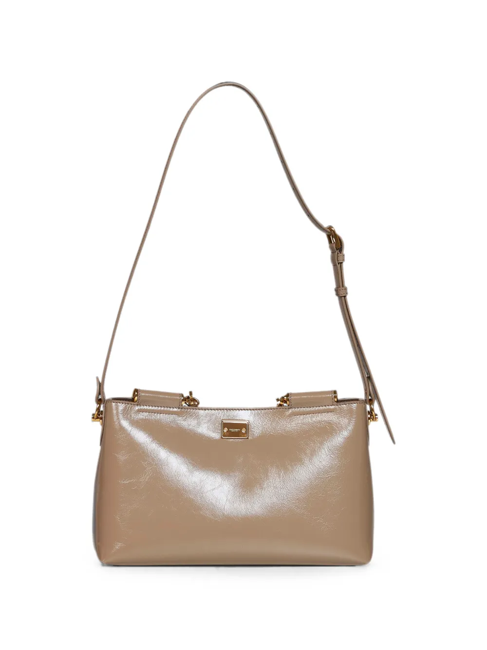 Dolce & Gabbana Medium Vittoria shopper van glanzend leer Beige