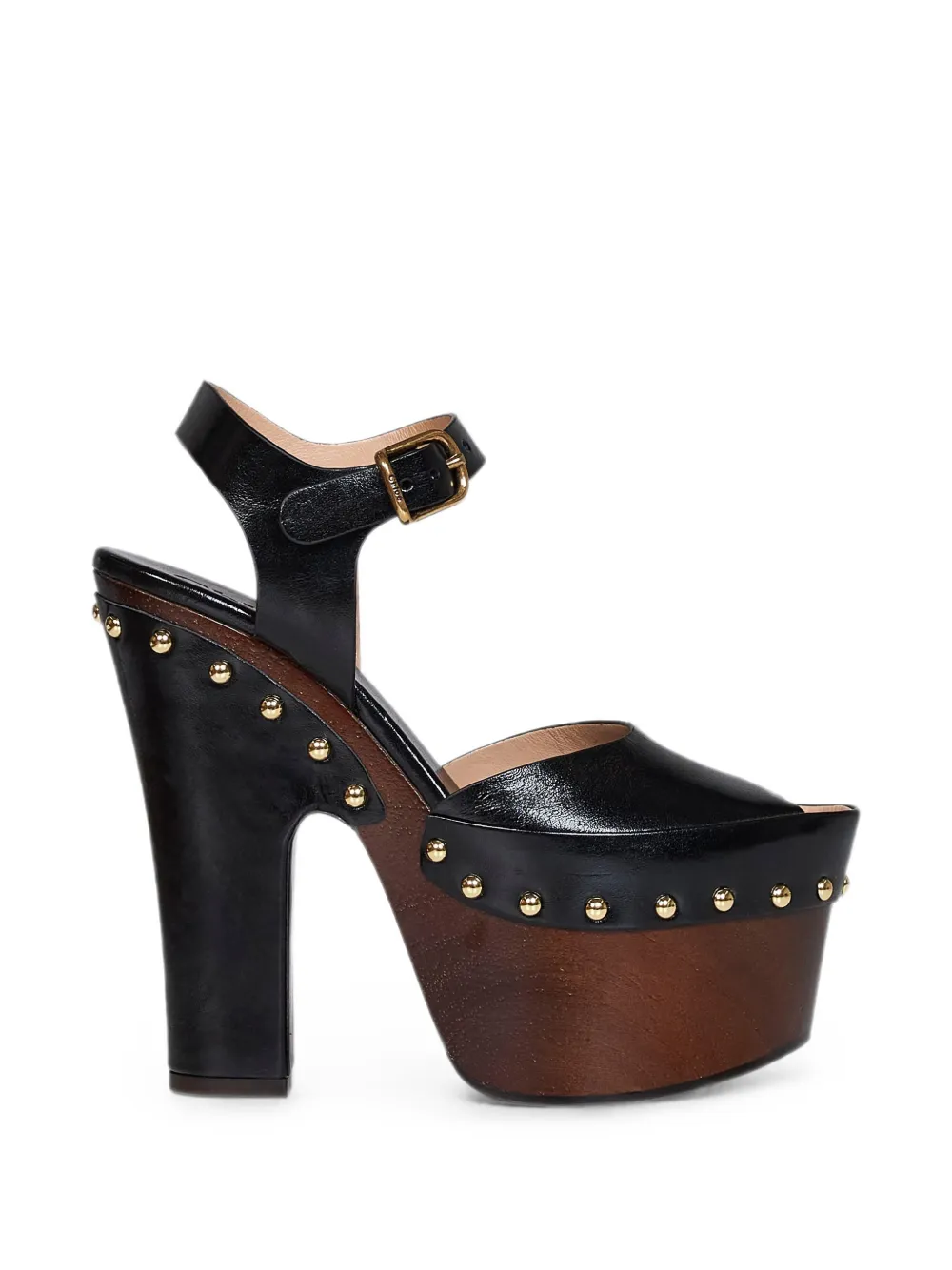 Chloé Meret studded platform sandals Zwart