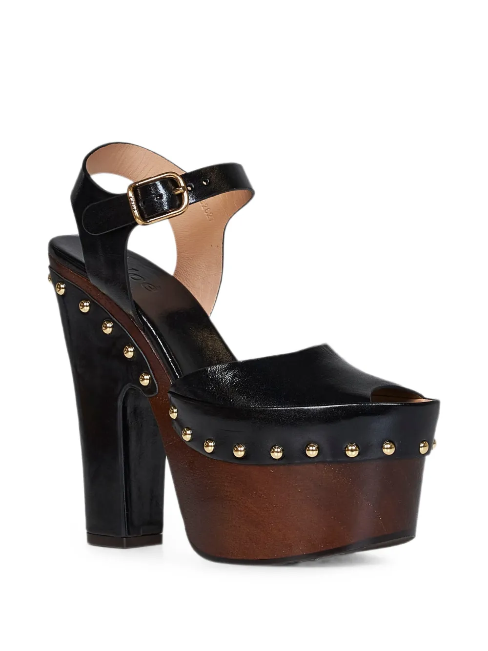 Chloé Meret studded platform sandals Zwart