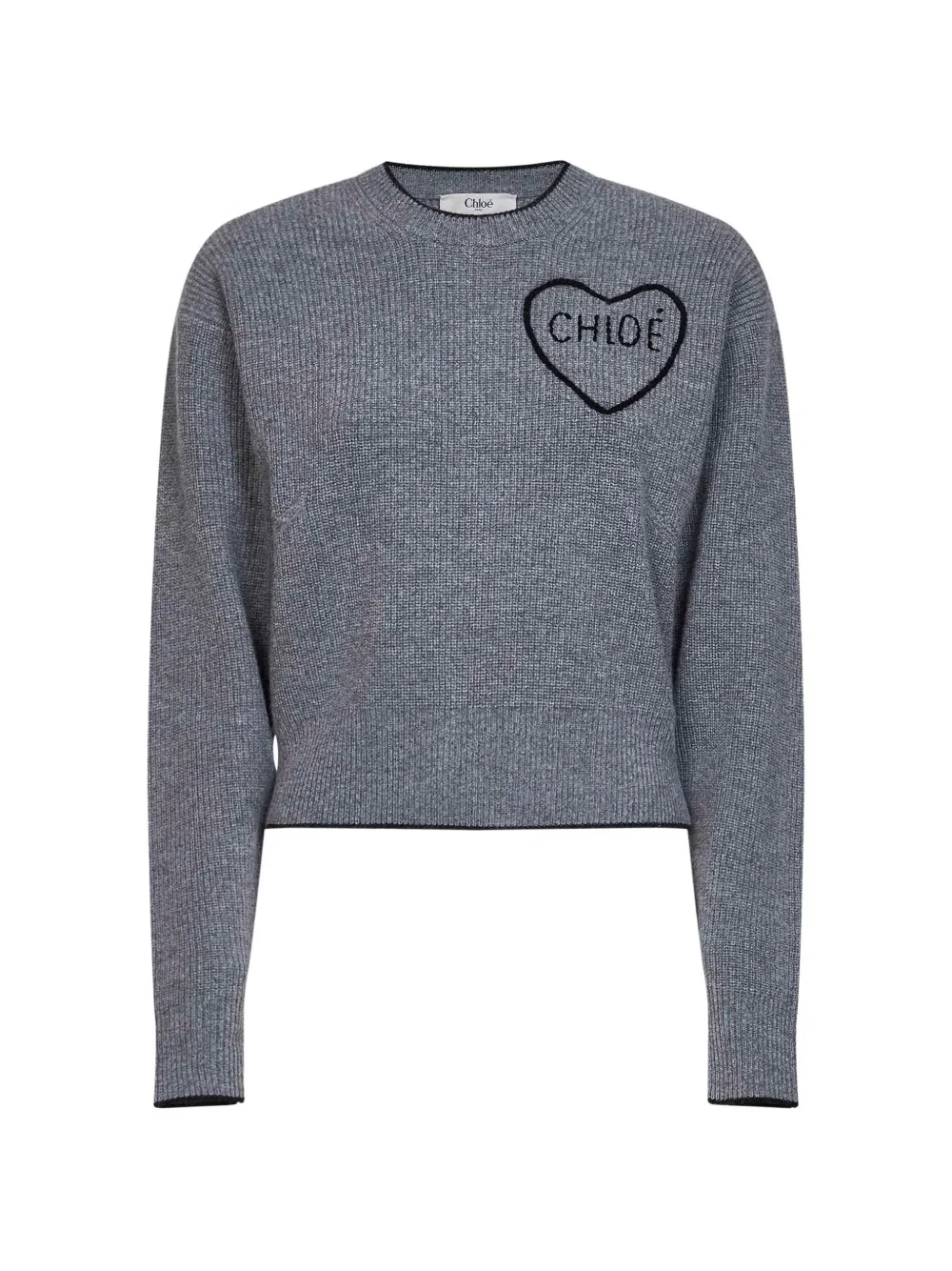 Chloé heart-embroidered sweater - Grau