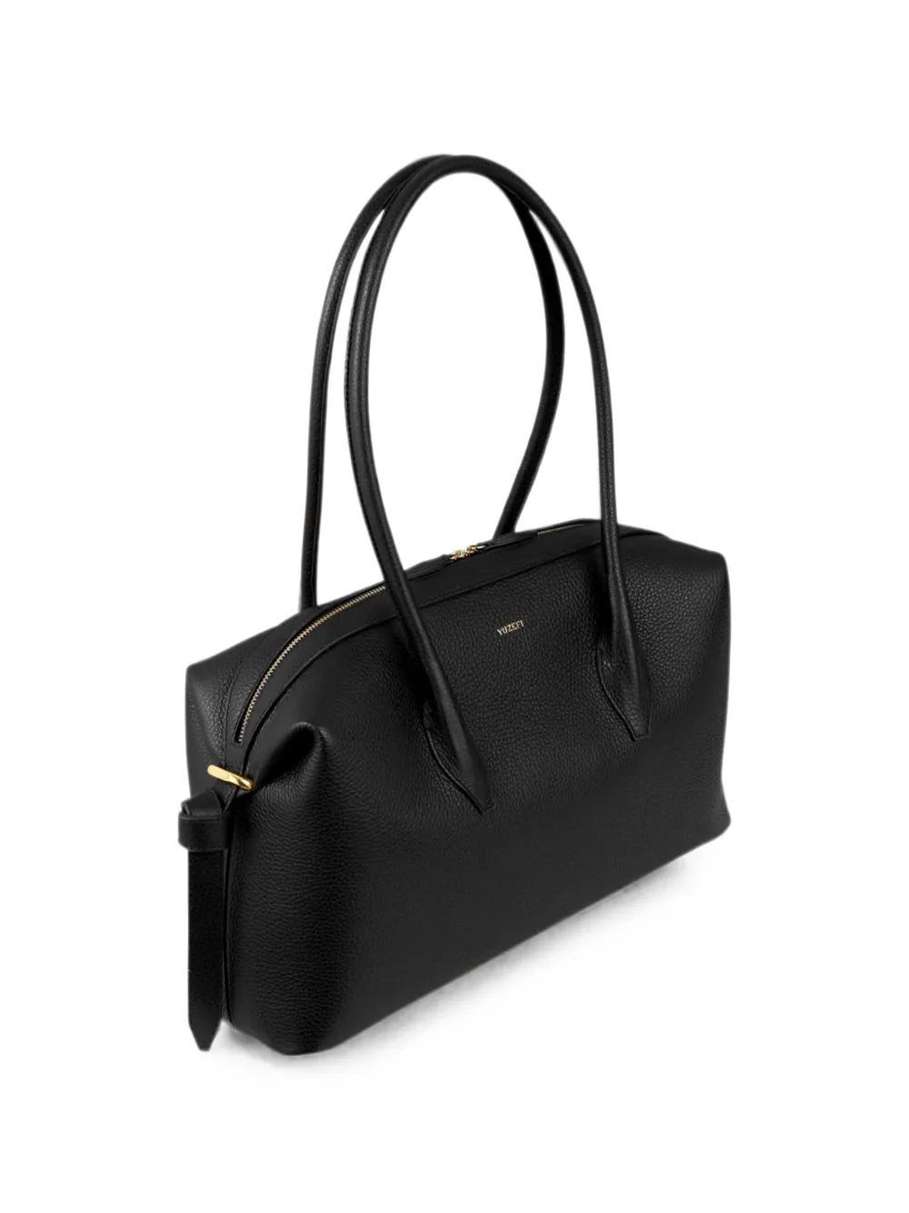 Yuzefi Brioche shopper van bewerkt leer Zwart