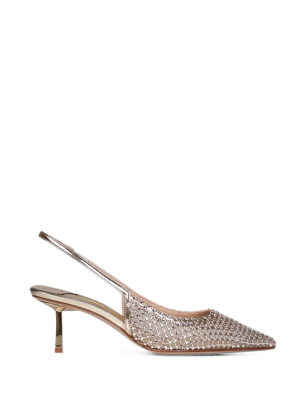Le Silla Pumps Gilda in rete con cristalli - Oro