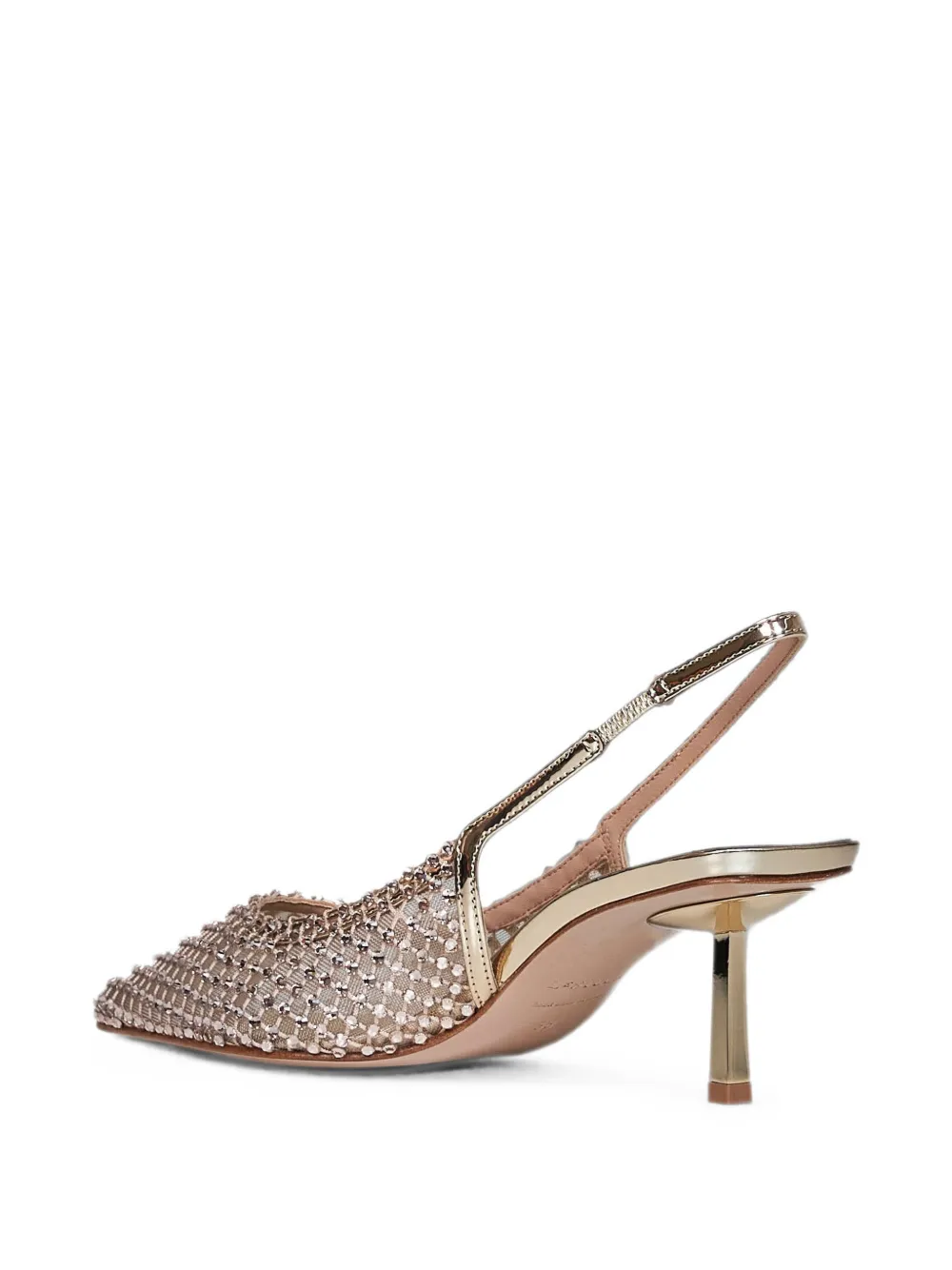 Le Silla Gilda mesh pumps verfraaid met kristallen Goud