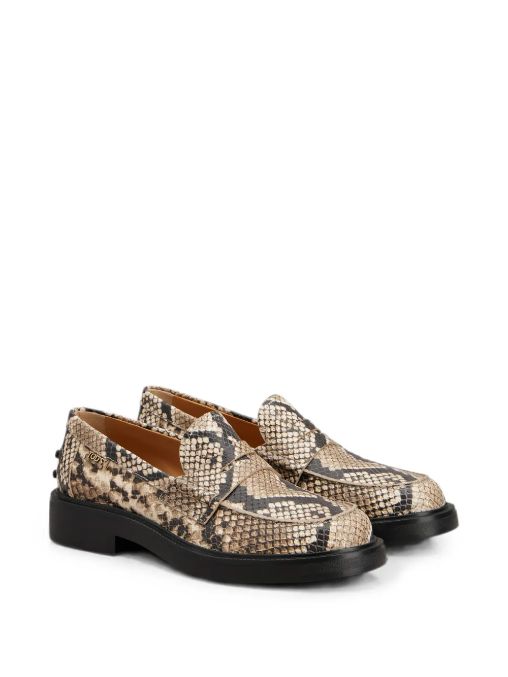 Tod's Loafers met slangenleer-effect Beige