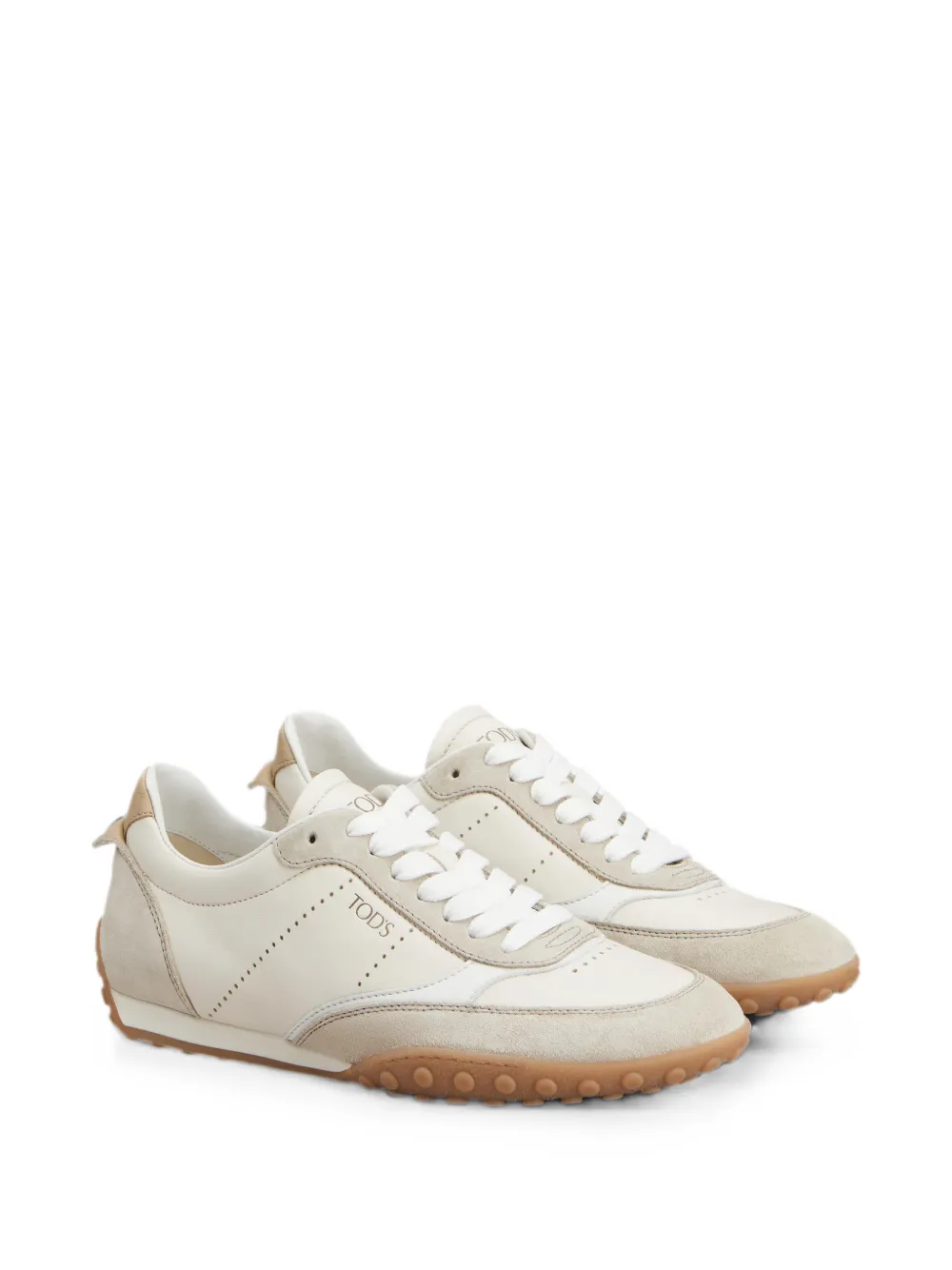 Tod's panelled lace-up sneakers Beige