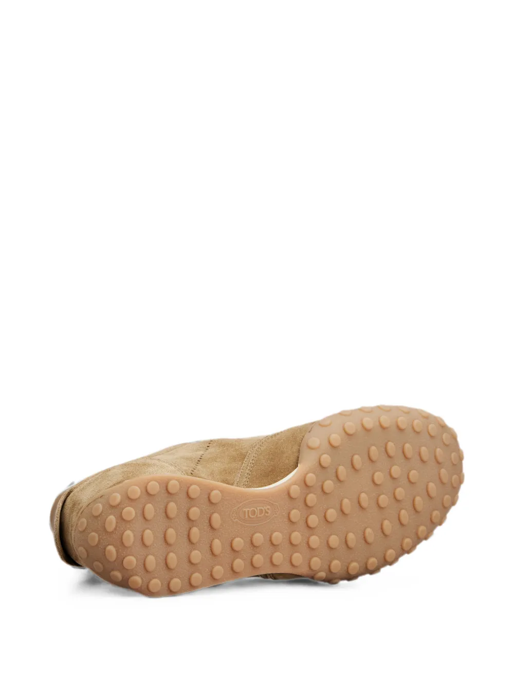 Tod's logo-debossed suede sneakers Beige
