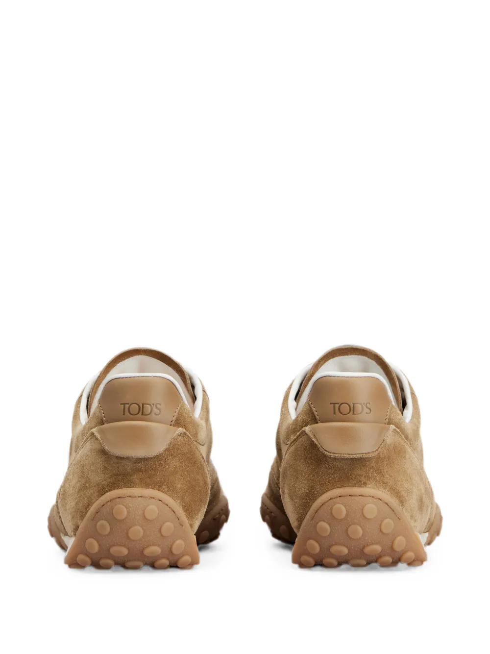 Tod's logo-debossed suede sneakers Beige