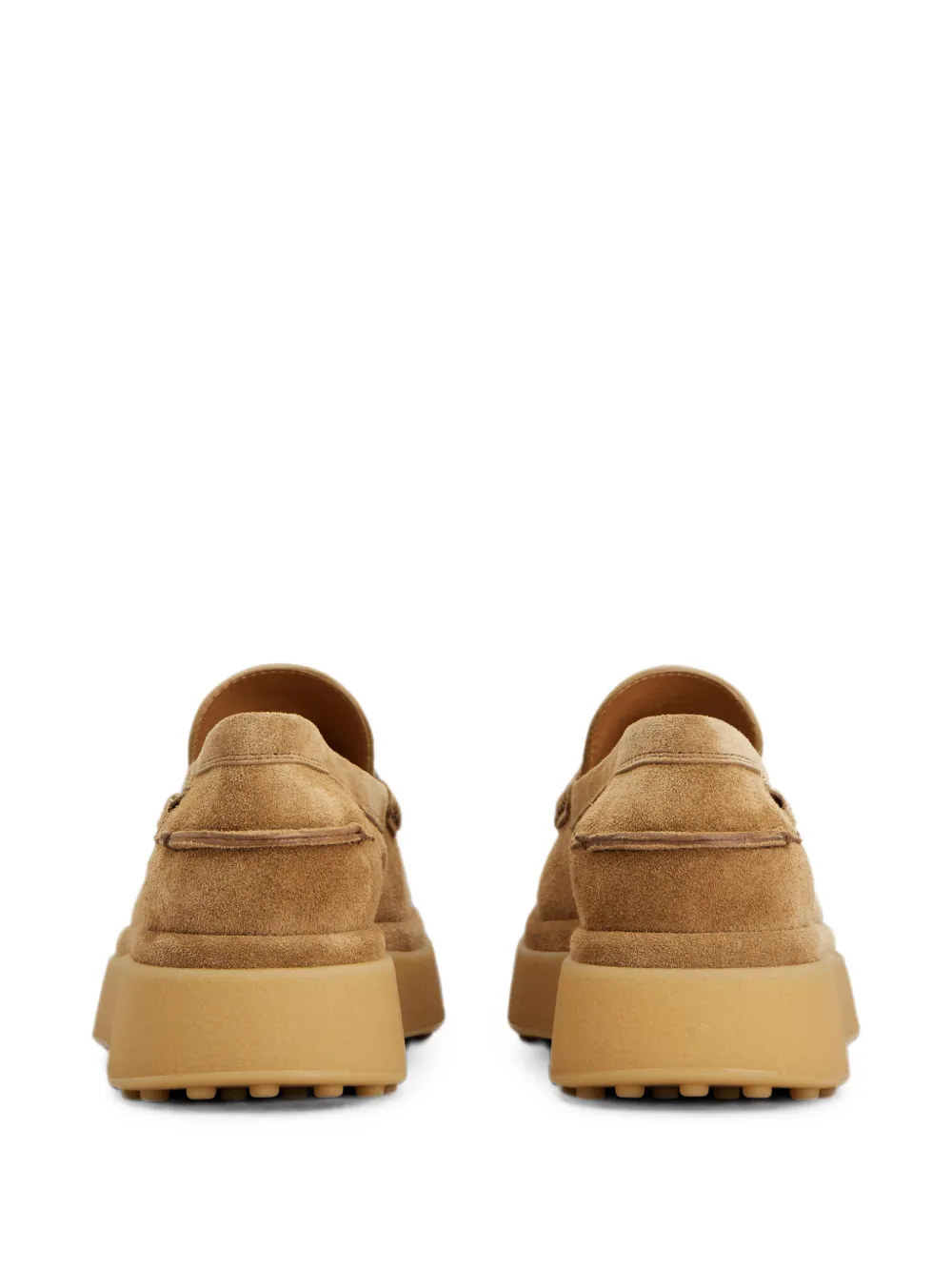 Tod's Loafers met logoplakkaat en plateauzool Beige