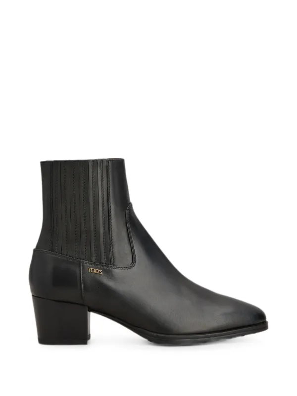 Tod's Logo-lettering Leather Ankle Boots in Black