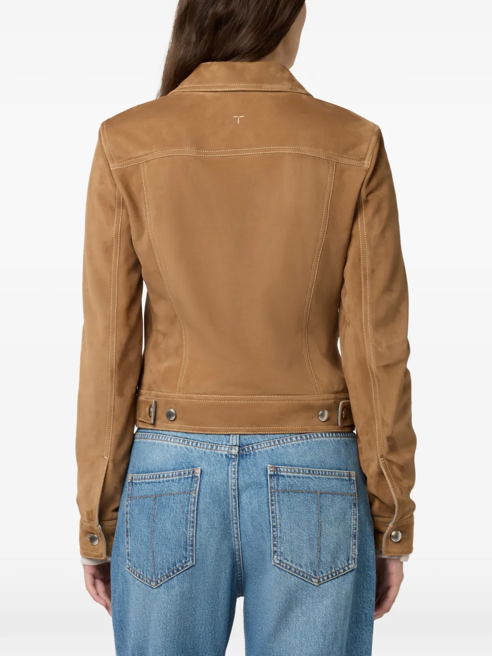 Tod's Pashmy suède truckerjack Bruin