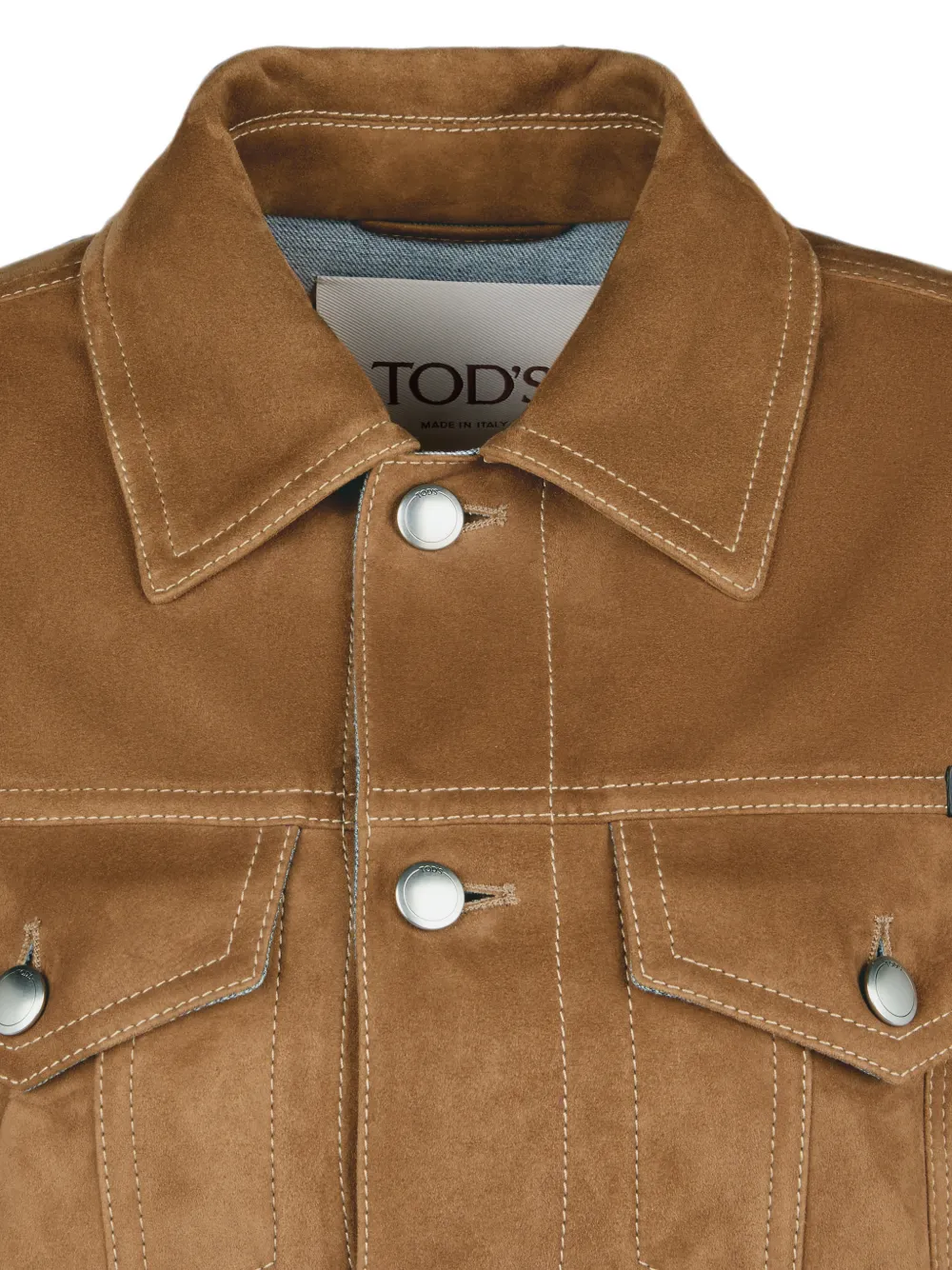 Tod's Pashmy suède truckerjack Bruin