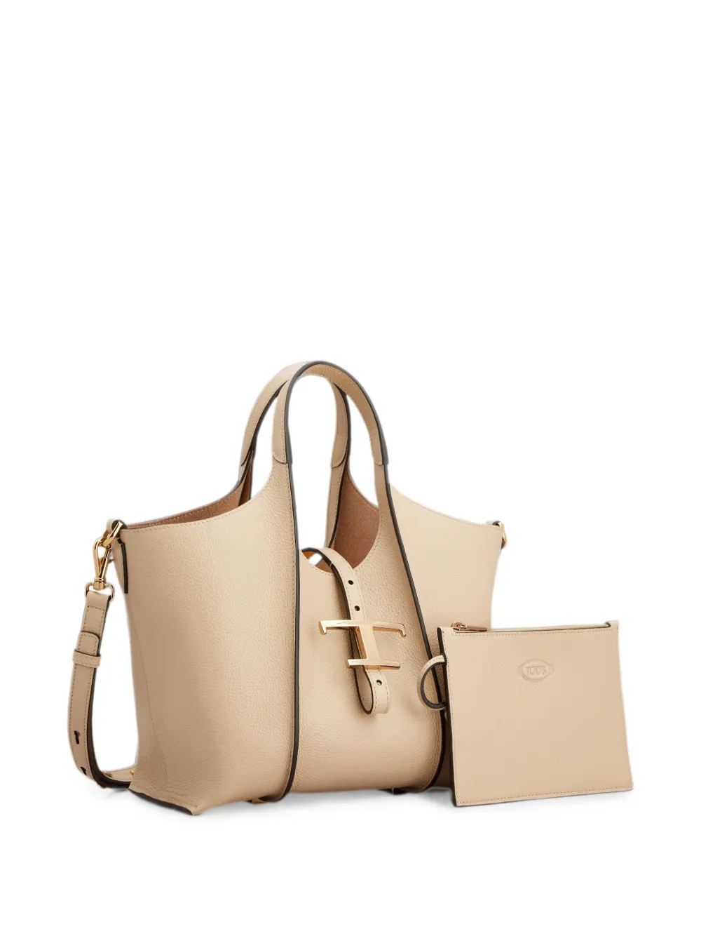 Tod's T Timeless leren mini-shopper Beige