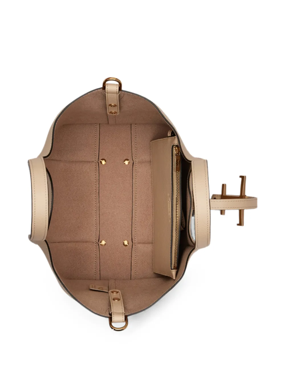 Tod's T Timeless leren mini-shopper Beige