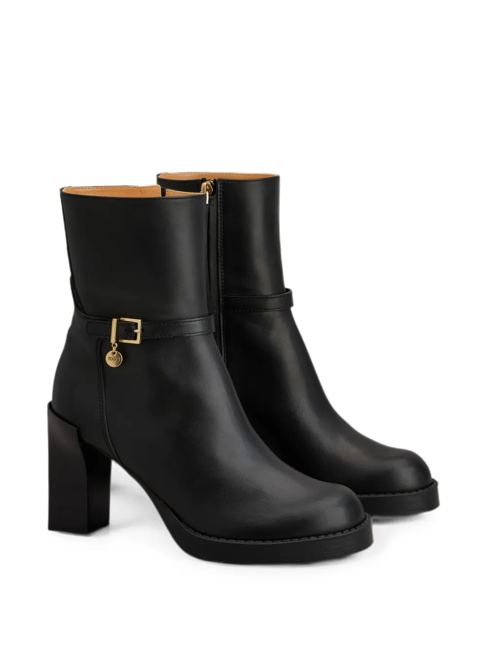 Tod's Enkellaarzen met gespbandje en logo-hanger Zwart