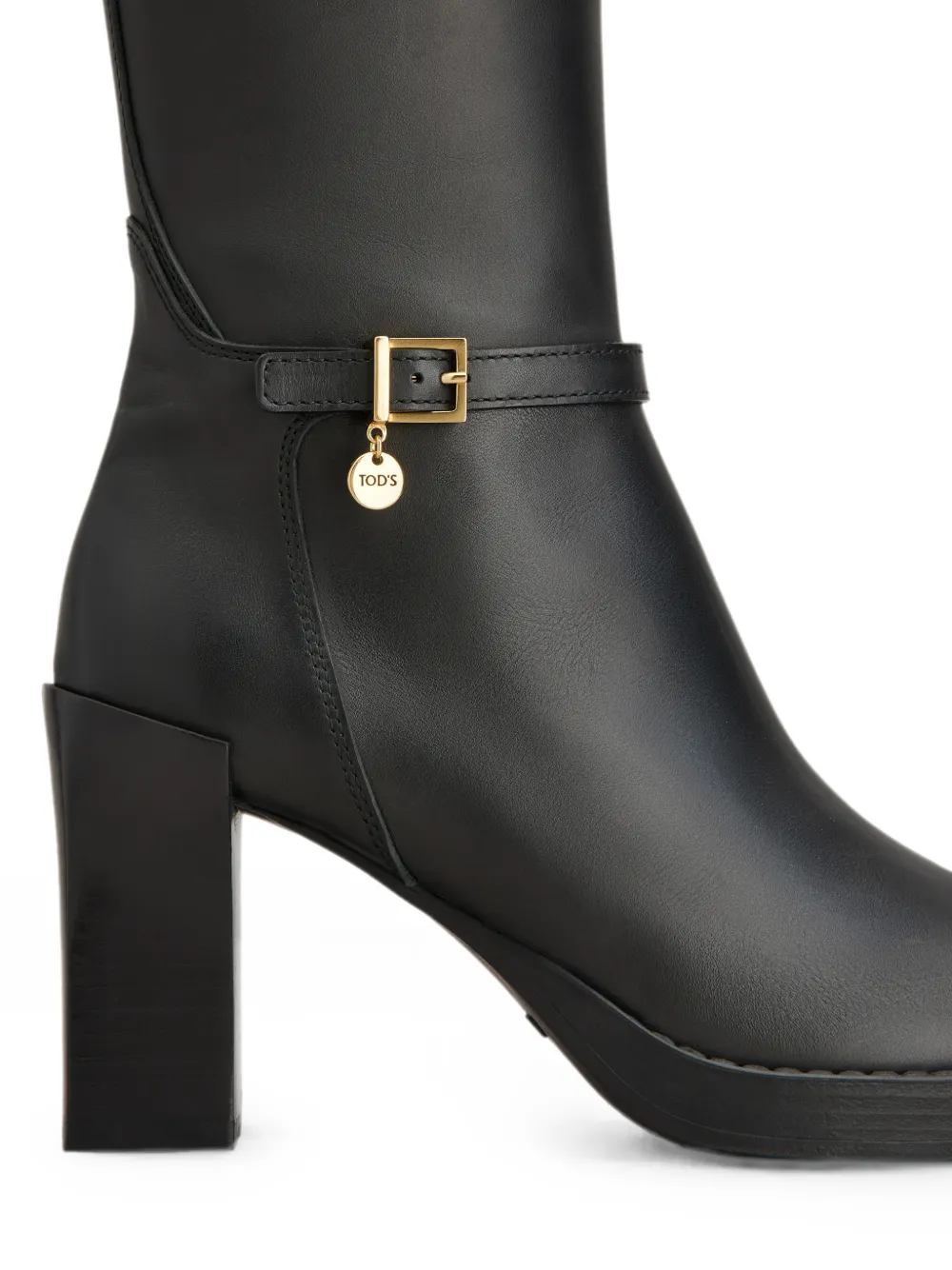 Tod's Enkellaarzen met gespbandje en logo-hanger Zwart