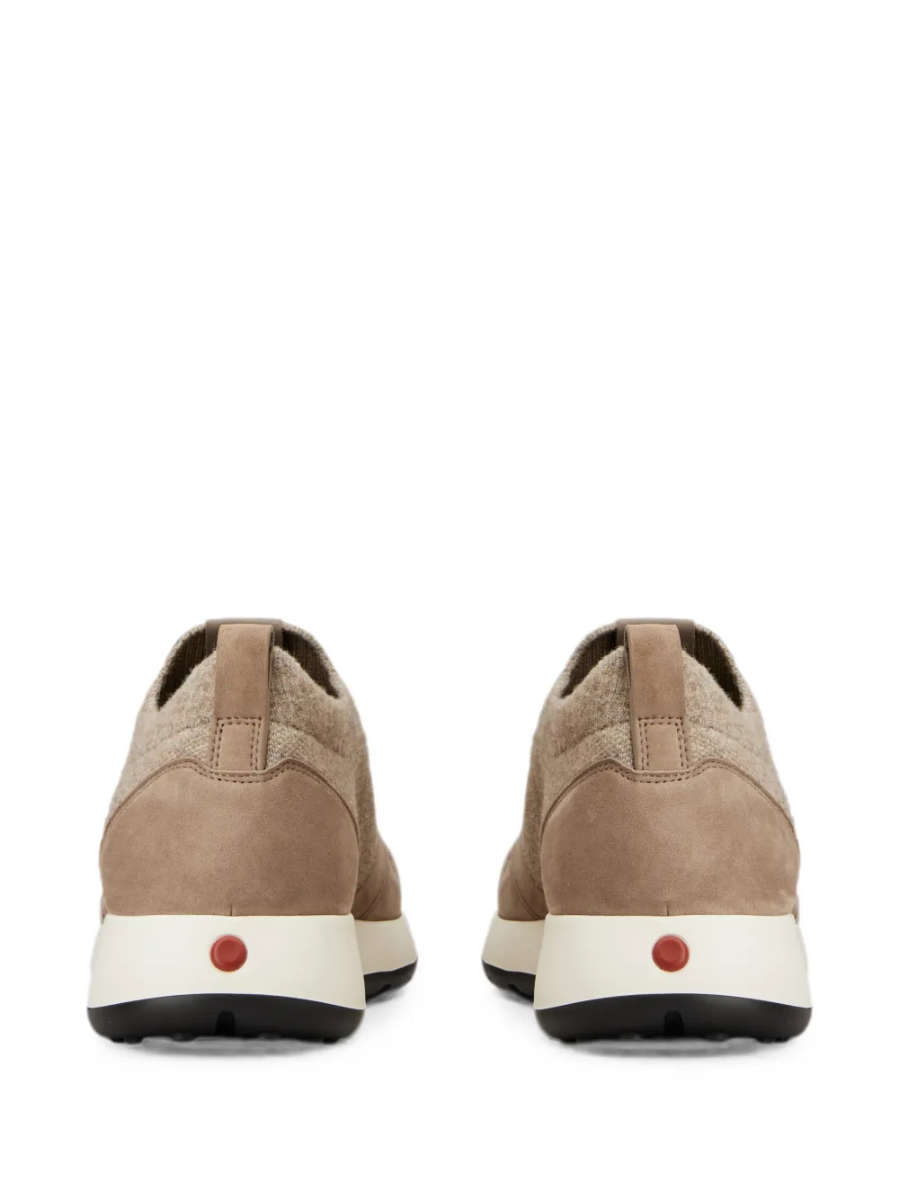 Tod's suede-panelled wool-blend sneakers Beige
