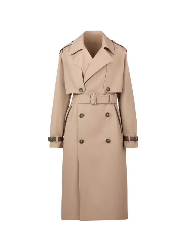 Tod's Trench Coat with Removable Cape in Neutrals