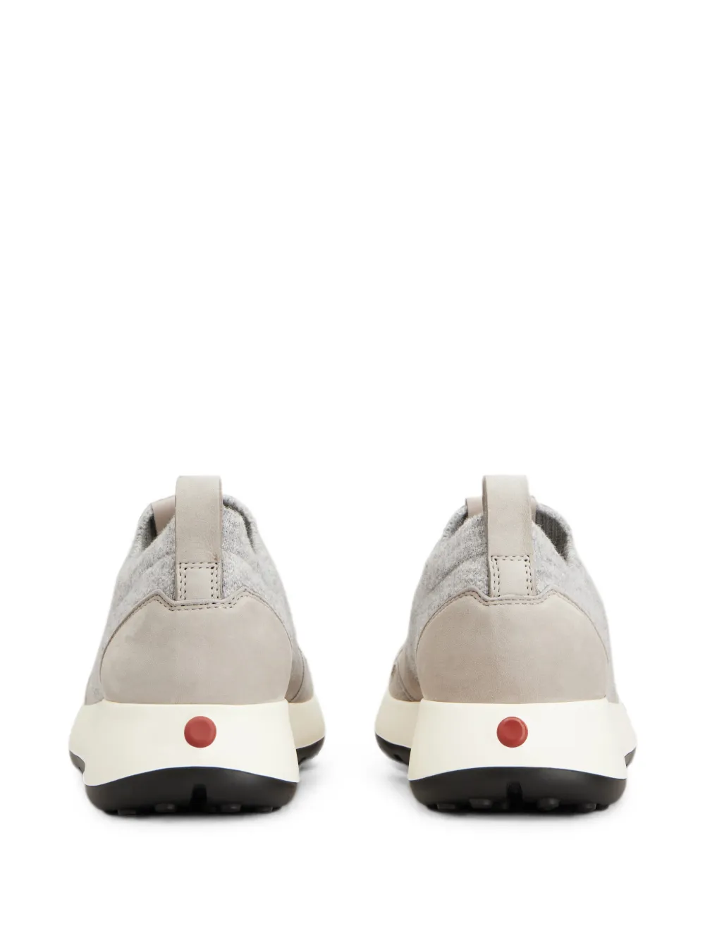 Tod's Red Dot socks sneakers in knit and suede Grijs