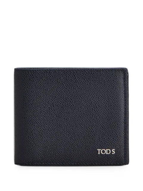 Tod's logo-plaque pebbled-leather wallet