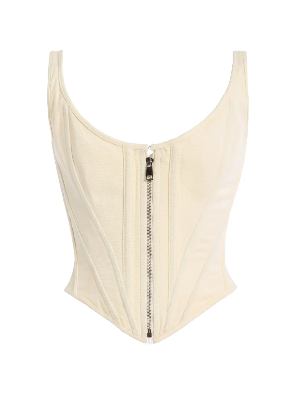 Wiederhoeft zip-front corset top - Toni neutri