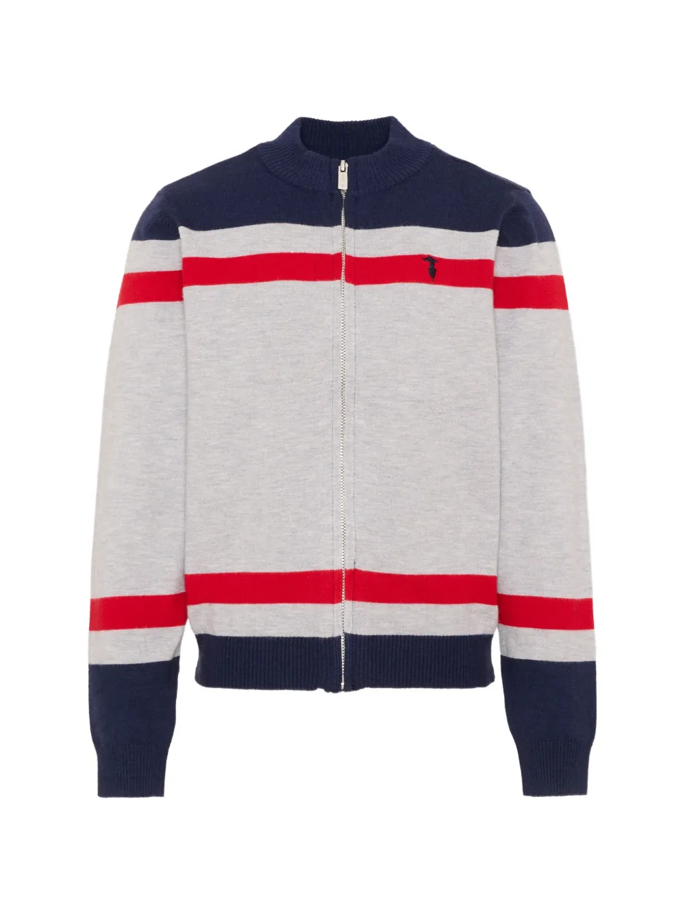 TRUSSARDI JUNIOR striped zip-up cardigan - Blu
