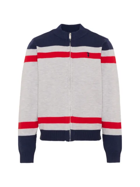 TRUSSARDI JUNIOR striped zip-up cardigan