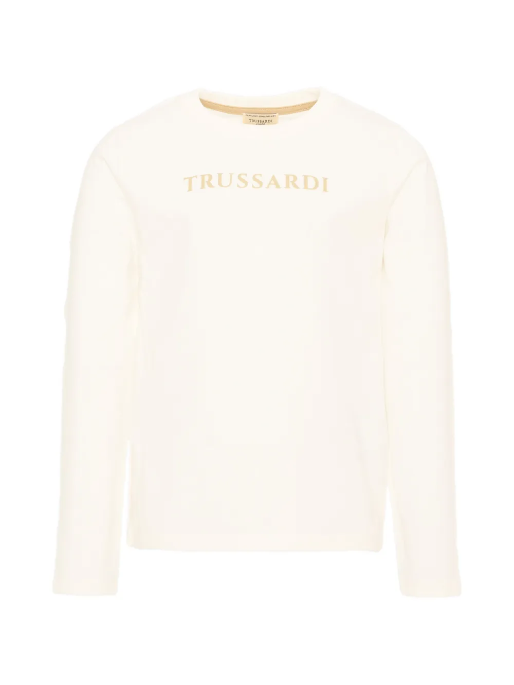 TRUSSARDI JUNIOR logo-print long-sleeves T-shirt - Toni neutri
