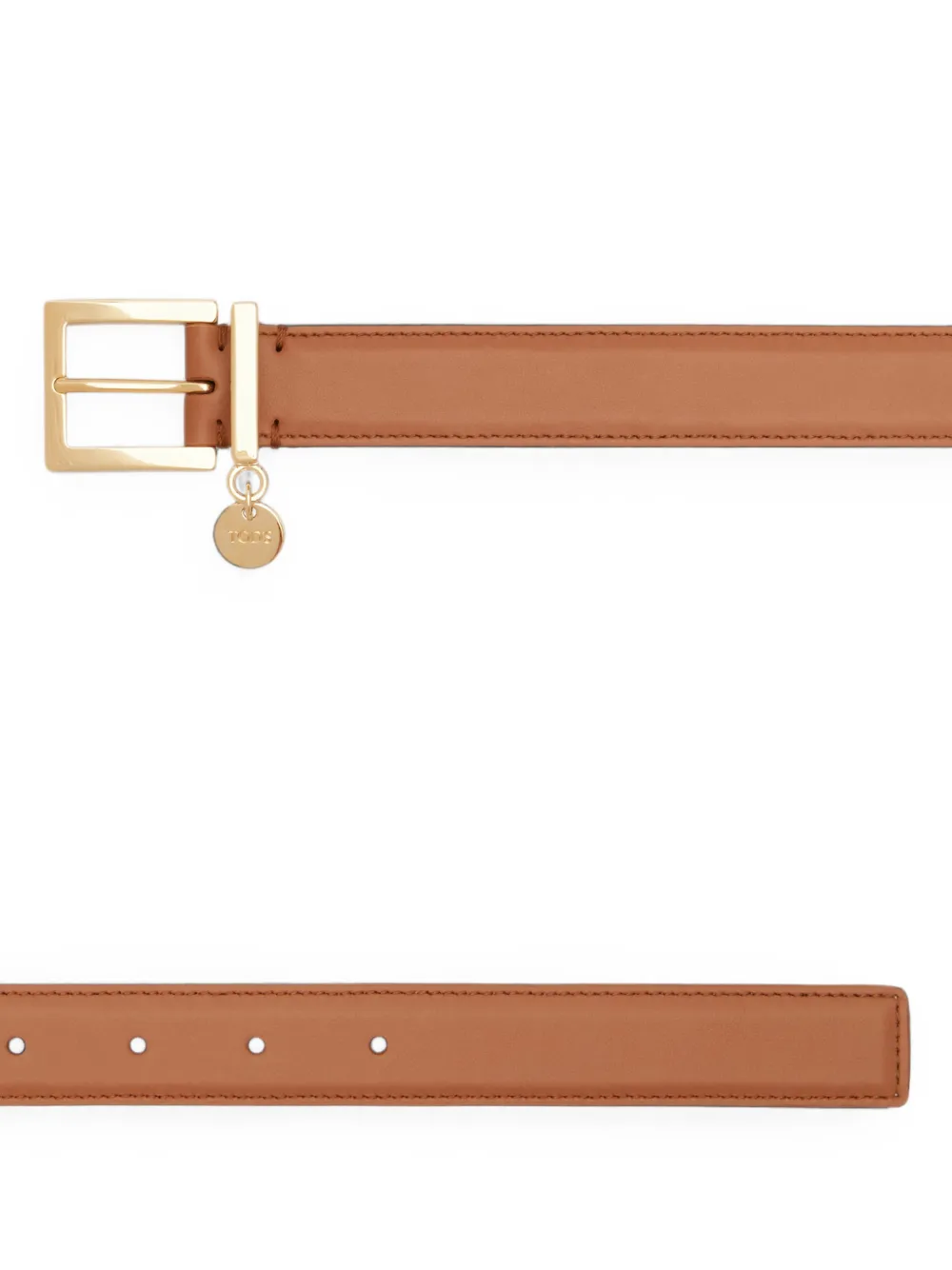 Tod's Leren riem met logobedel Bruin