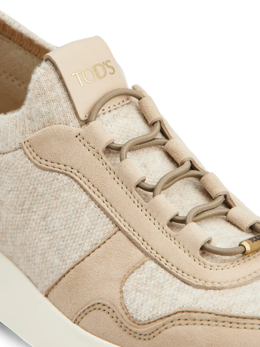 Tod's Red Dot socks sneakers in knit and suede Beige