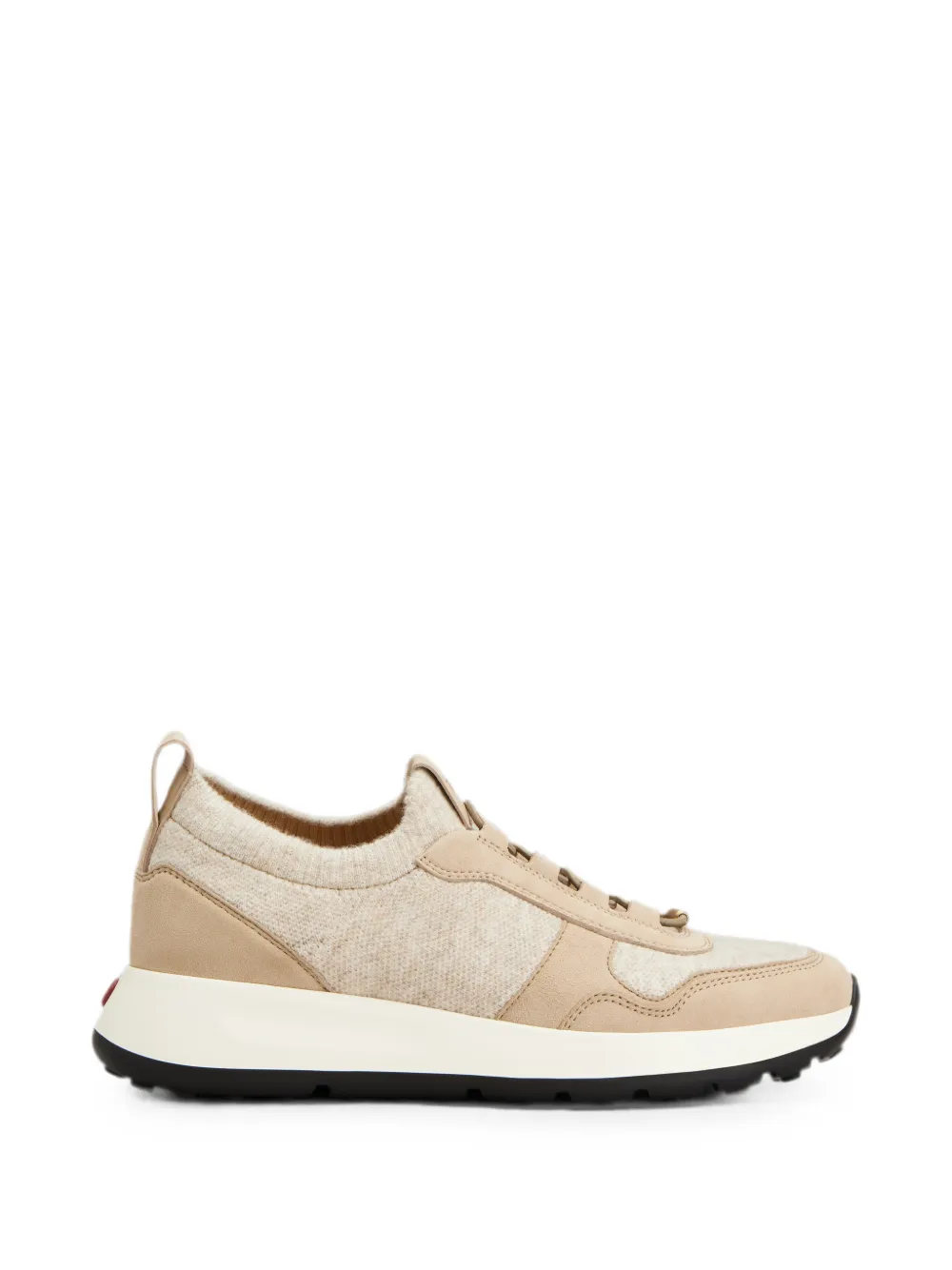 Tod's Red Dot socks sneakers in knit and suede Beige