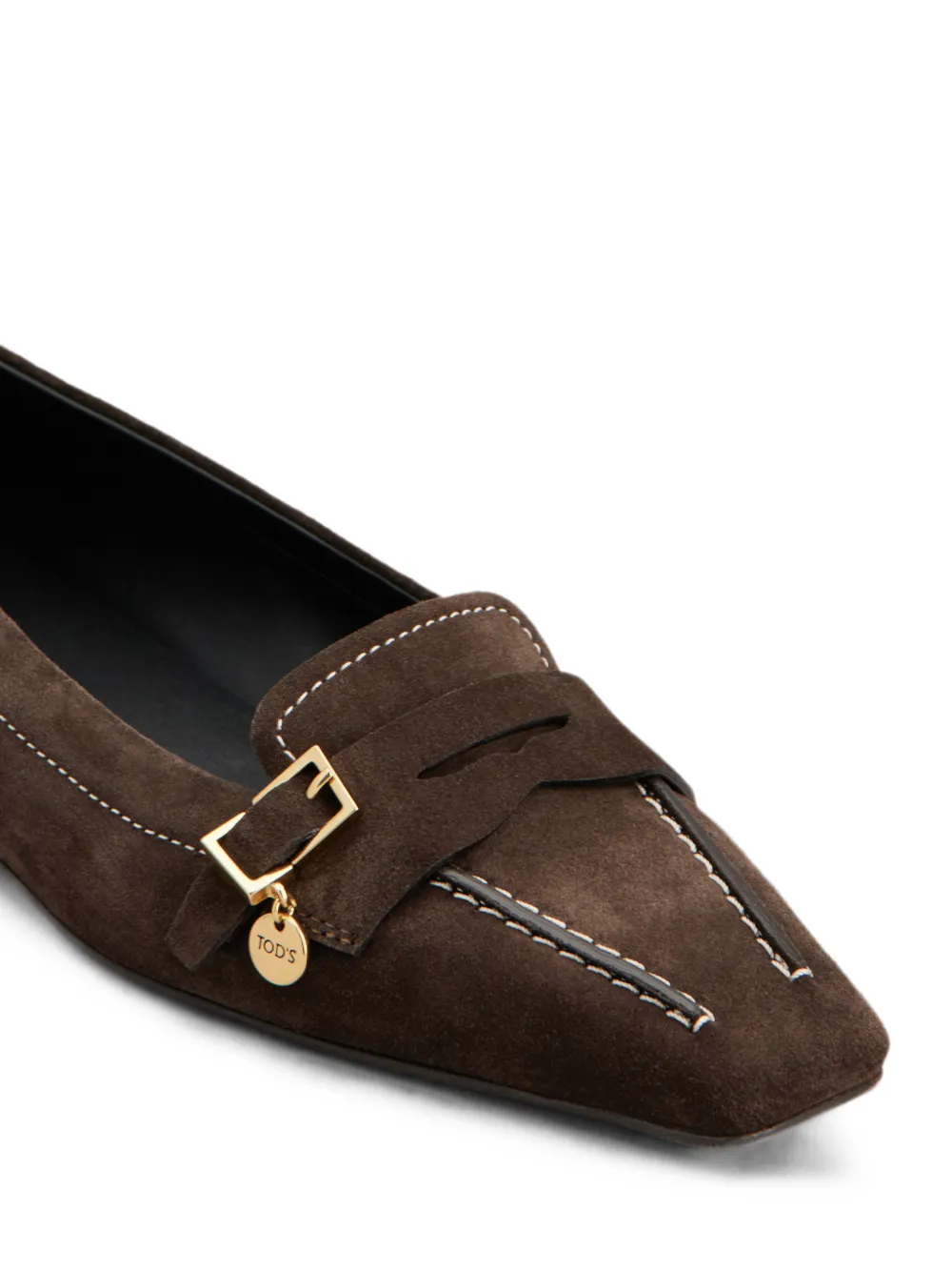 Tod's Loafers met contrasterend stiksel en gespdetail Bruin