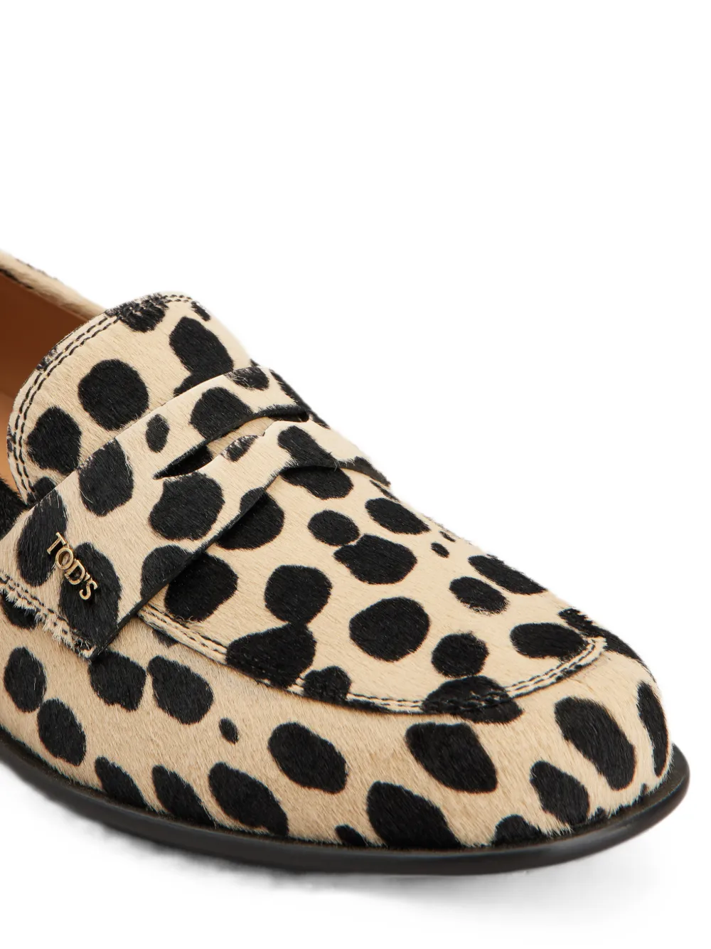 Tod's Loafers van leer met pony-effect Beige