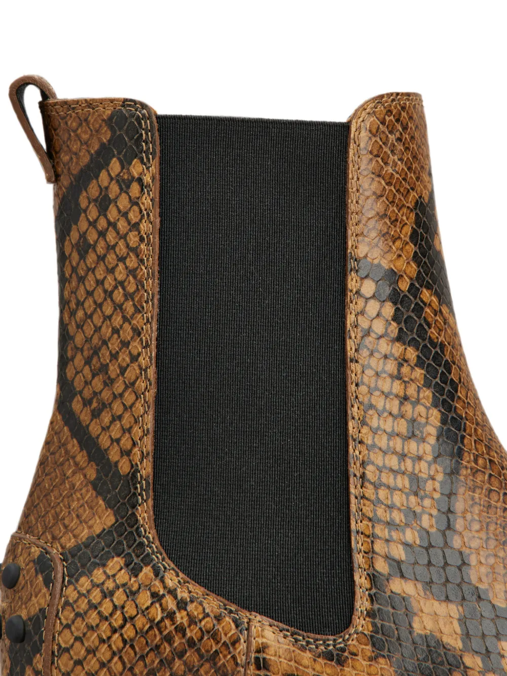 Tod's Leren enkellaarzen met slangen-effect Bruin