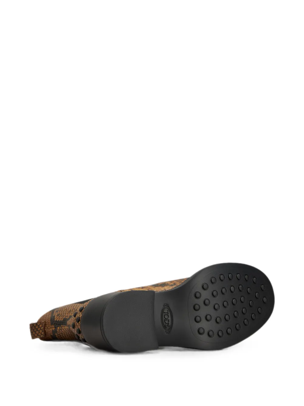 Tod's Leren enkellaarzen met slangen-effect Bruin