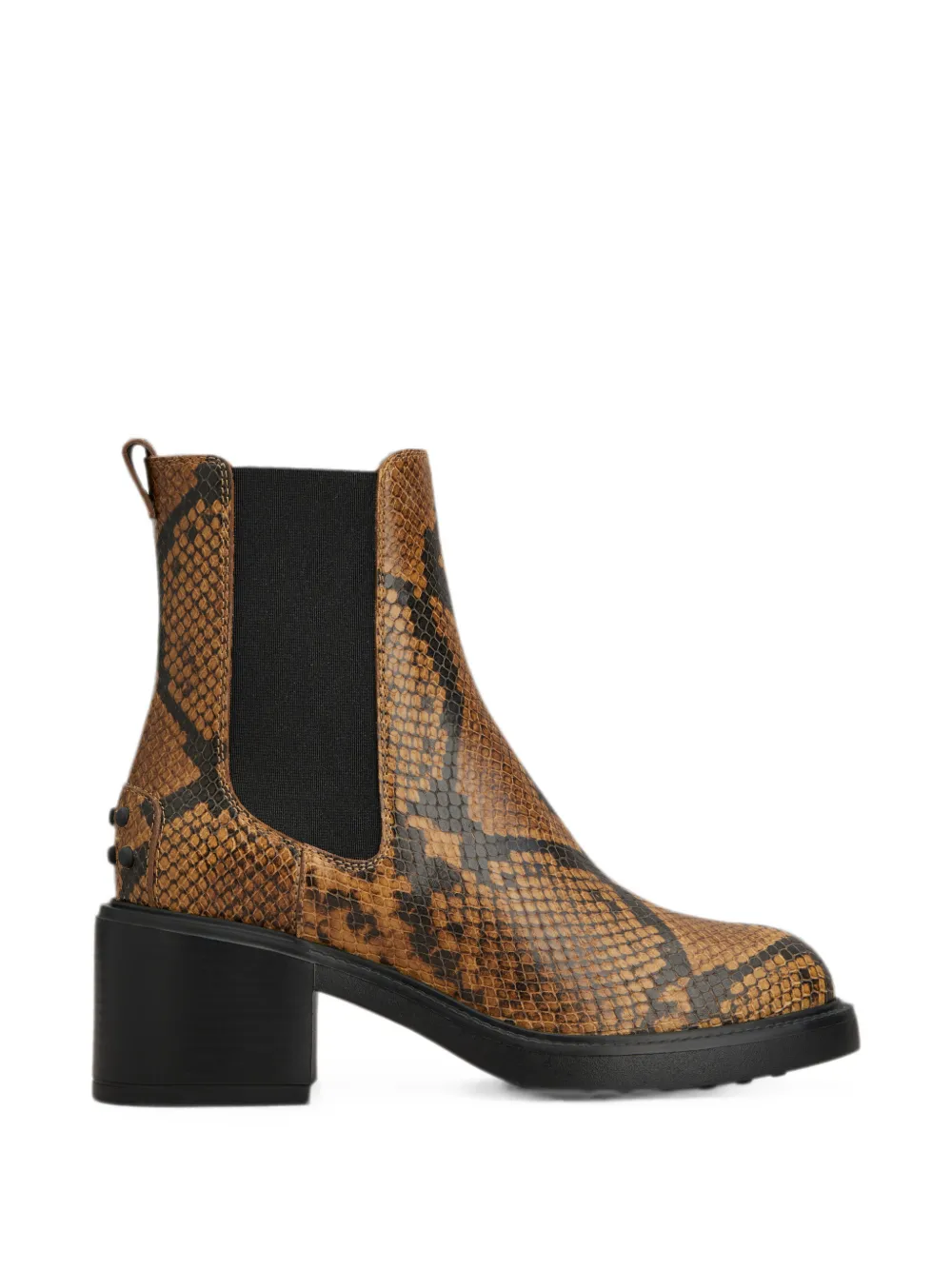 Tod's Leren enkellaarzen met slangen-effect Bruin