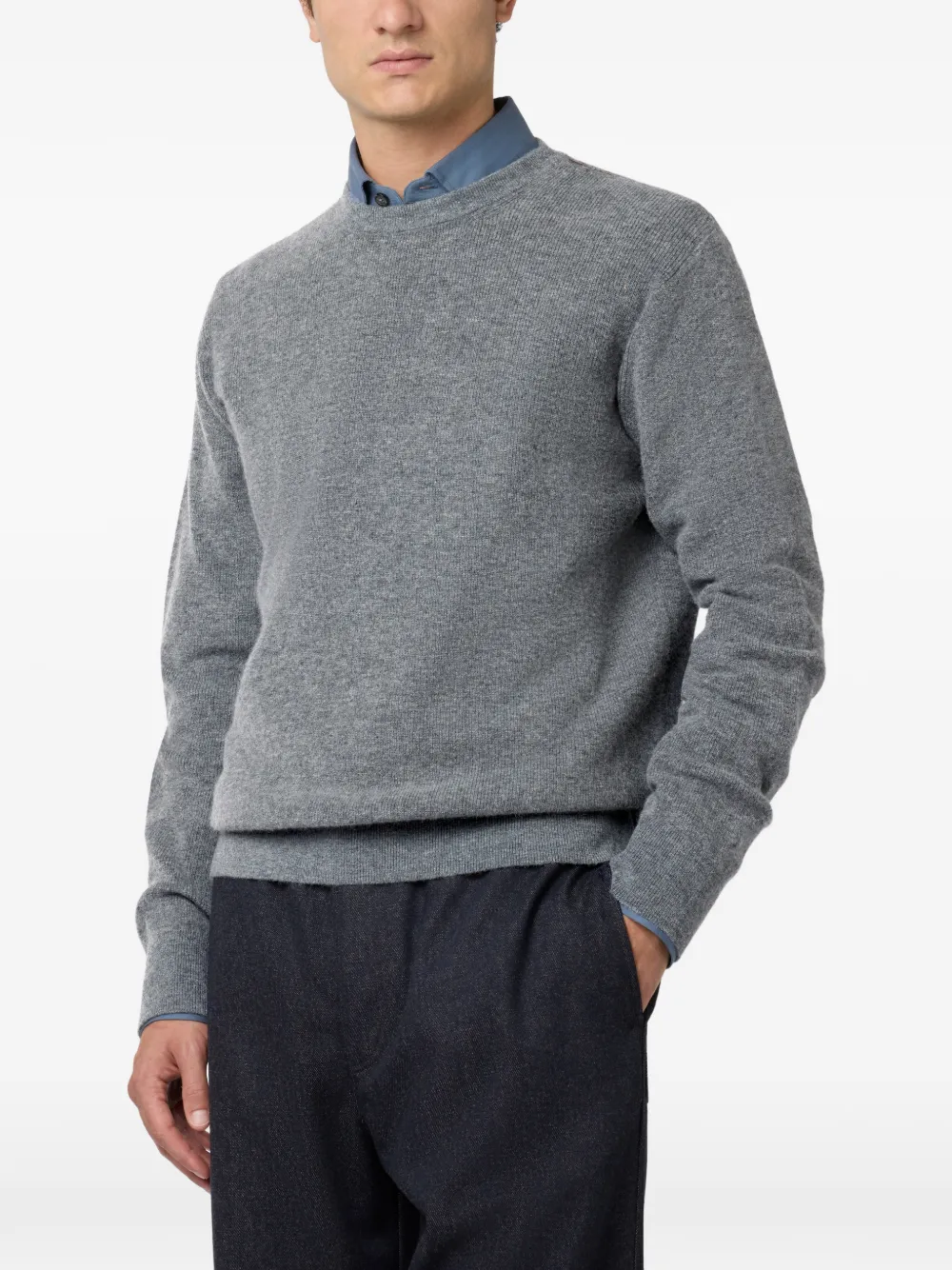 Tod's Suède trui met ronde hals Grijs