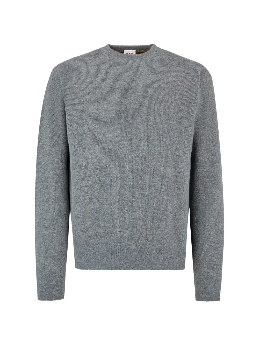 Tod's Crew Neck Suede Details Sweater In Grey