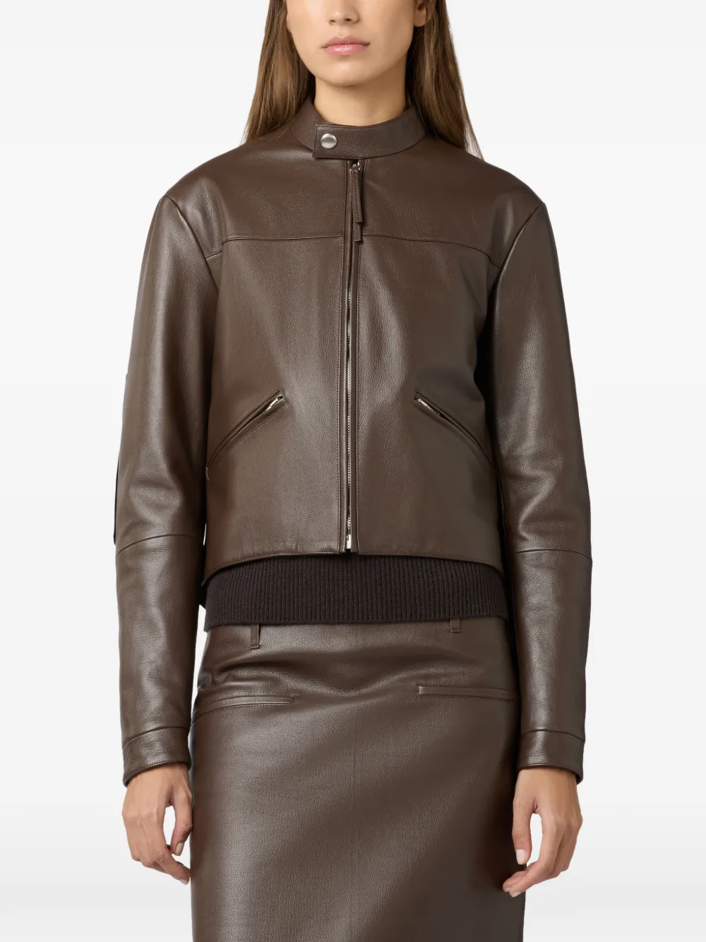 Tod's Leren bikerjack Bruin