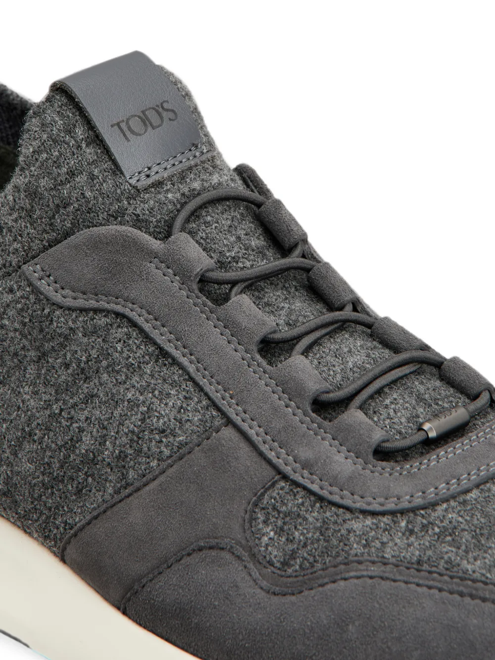 Tod's suede-panelled felt sneakers Grijs