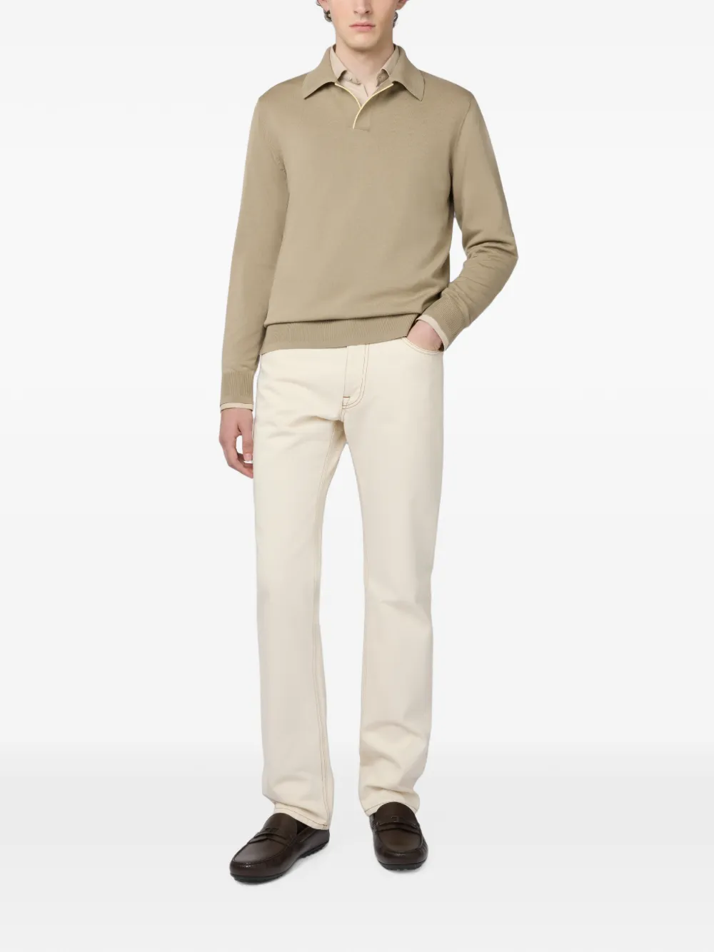Tod's Poloshirt van merinowol Beige