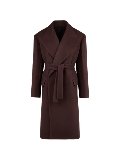 Tod's belted leather-trim coat