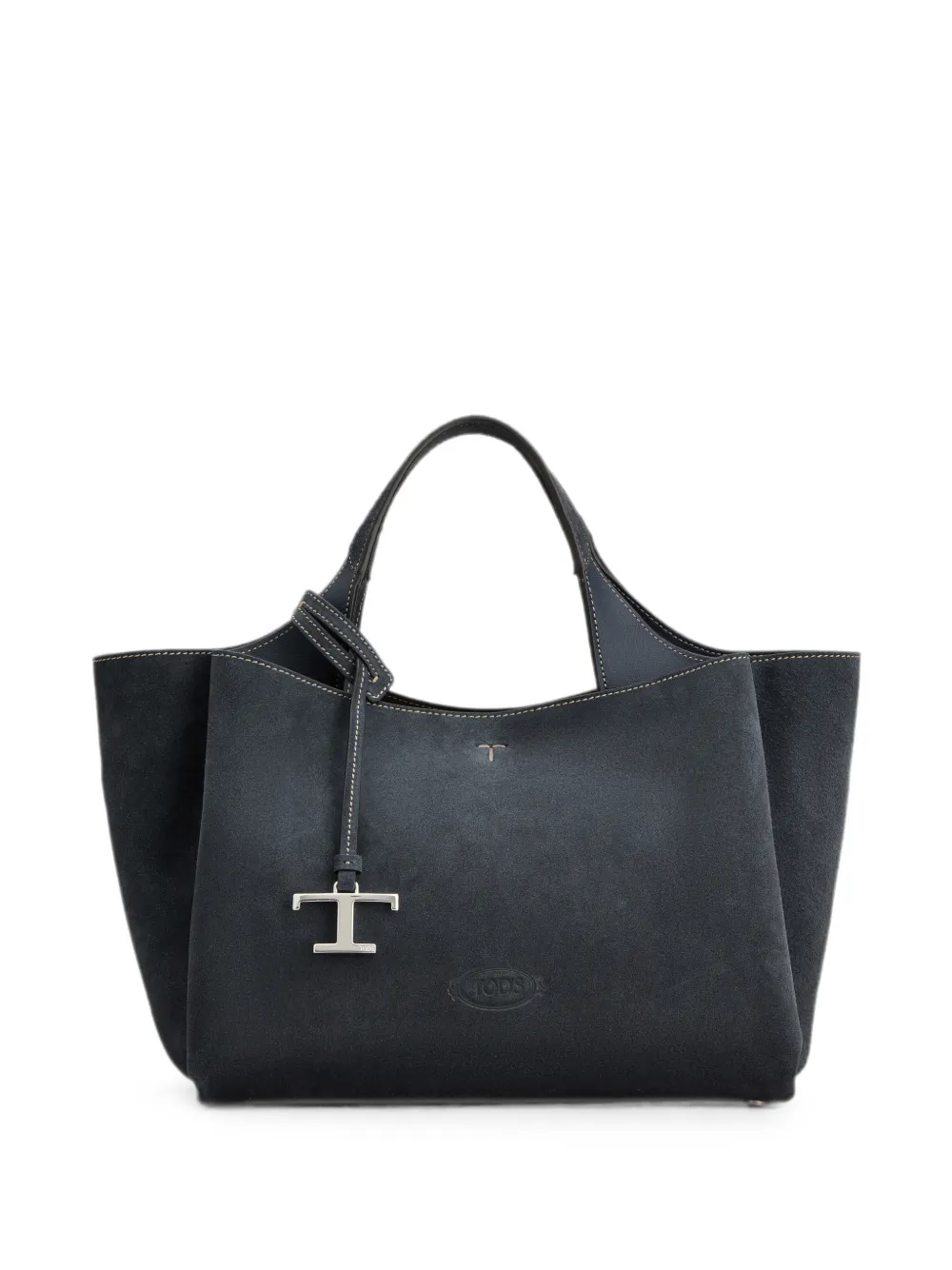 Tod's Mini T Timeless Leather Tote Bag In Blue