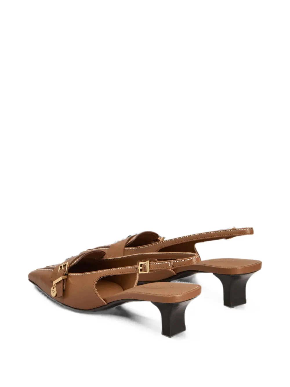 Tod's Leren slingback pumps Bruin