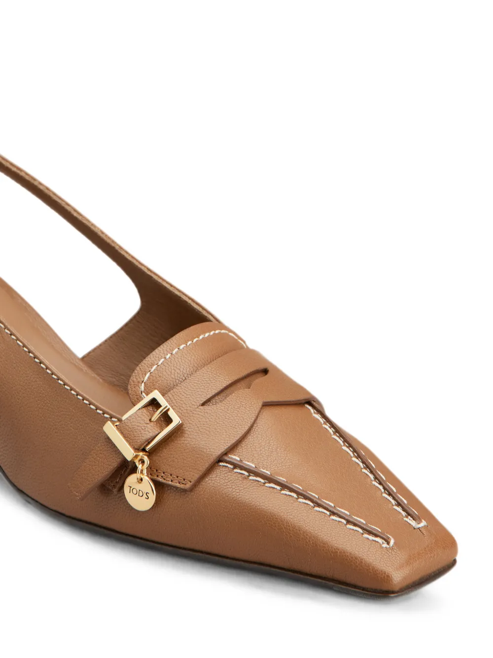 Tod's Leren slingback pumps Bruin